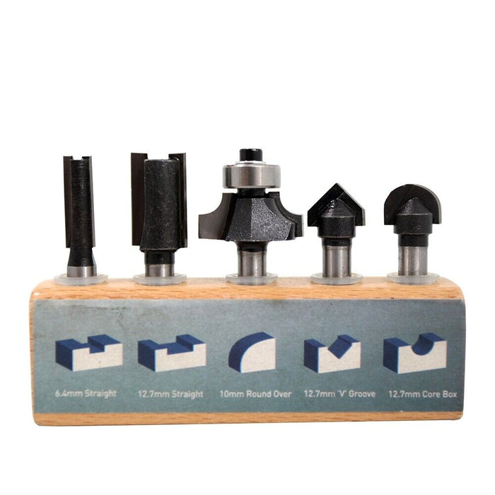 5PC PRODUCT INFORMATION   Ultra ROUTER BIT SET 1/4 & 1/2"  6.4mm Shaft, Tungsten