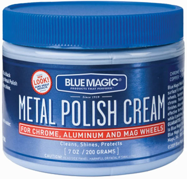 Blue Magic Metal Polish Cream 7oz 198gr Chrome Aluminium Brass Copper Mag Wheels