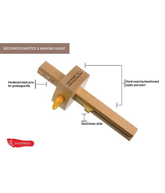 Footprint Mortice Marking Vintage Gauge gage Made in Sheffield England