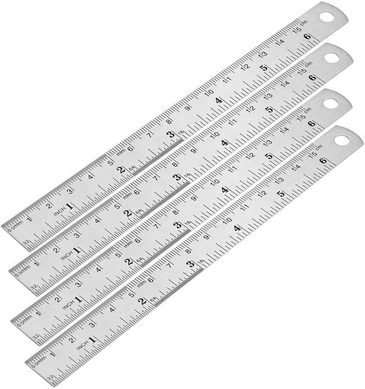 3PC Dawn STAINLESS STEEL METAL RULER RULE PRECISION DOUBLE SIDED 150/300/600MM - FISHER DISCOUNT