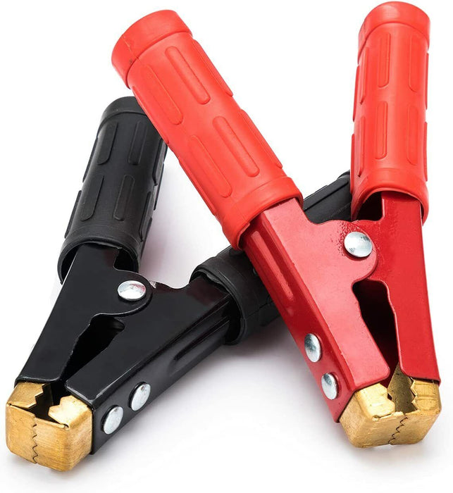 2x Metal Car Battery Clip Crocodile Alligator Test Terminal Clamp 500A Red Black