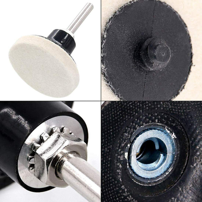 6PC 50mm Roloc Wool Felt Disc 2'' Roll Lock Polishing Buffing Pads Wheels AU