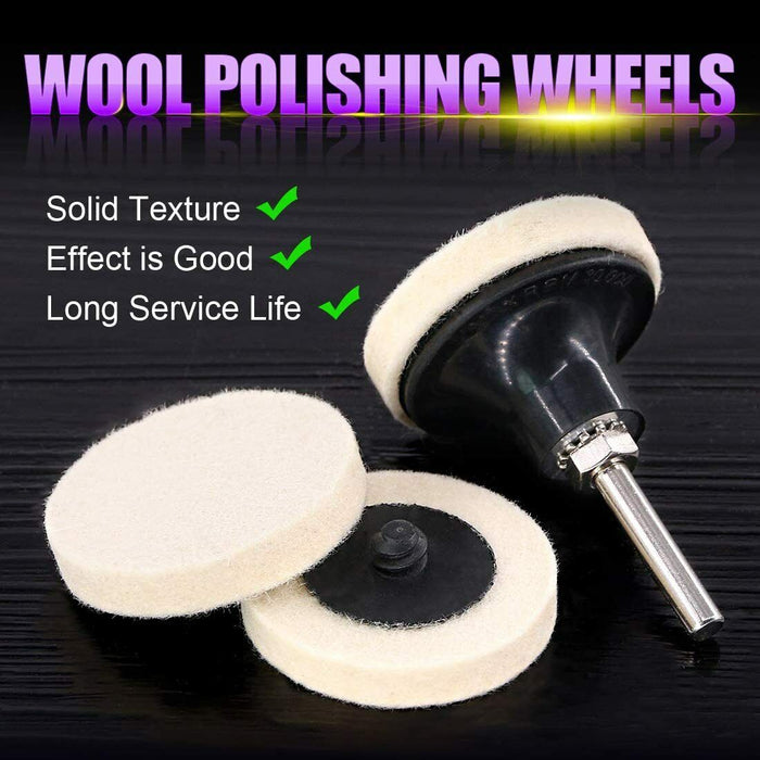 6PC 50mm Roloc Wool Felt Disc 2'' Roll Lock Polishing Buffing Pads Wheels AU