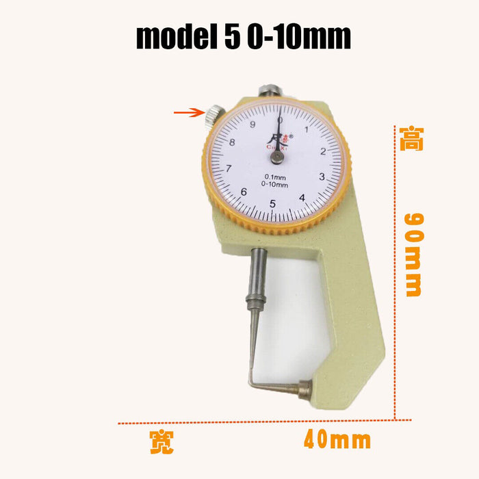Dial Thickness Gauge Range 0-20mm Accuracy 0.1mm Metal Paper Leathercraft Tool
