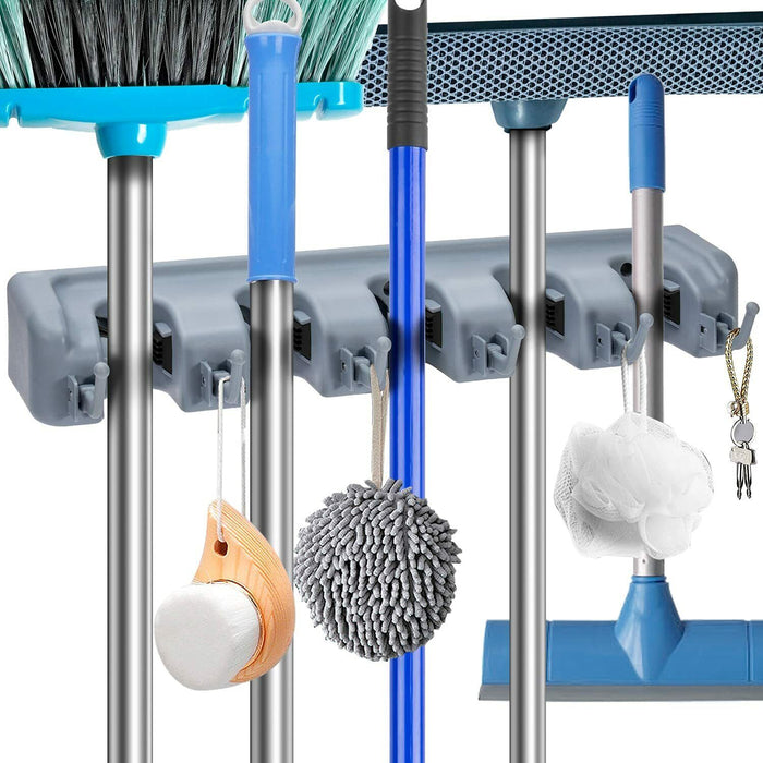 Wall Mount Tool Hanger Garden Storage Organizer Mop Broom Holder Hook Pegs