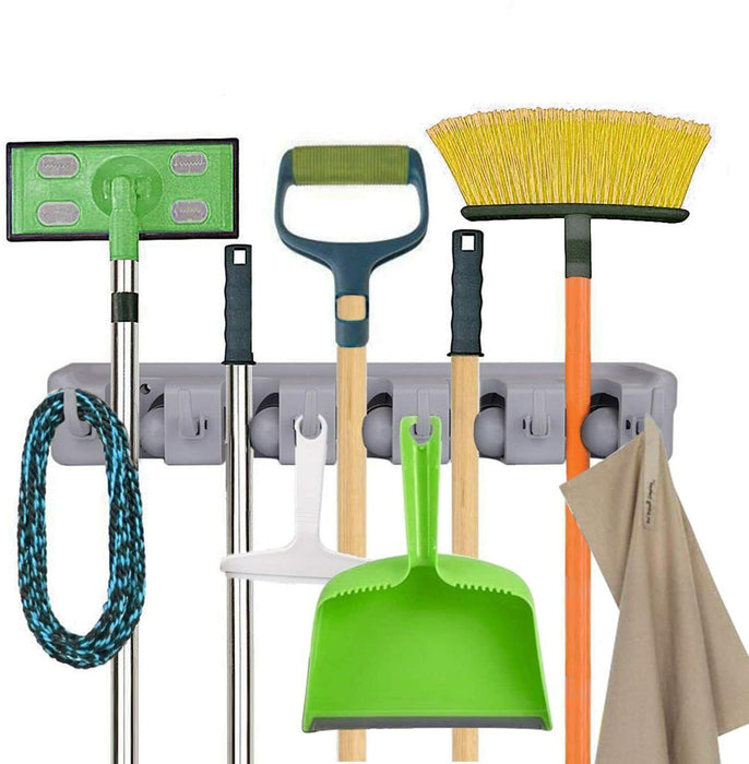 Wall Mount Tool Hanger Garden Storage Organizer Mop Broom Holder Hook Pegs