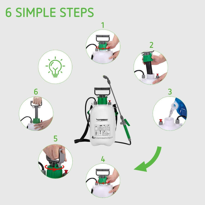 8L Pressure Sprayer Knapsack Portable Garden Yard Weed Pump Pesticide Chemical