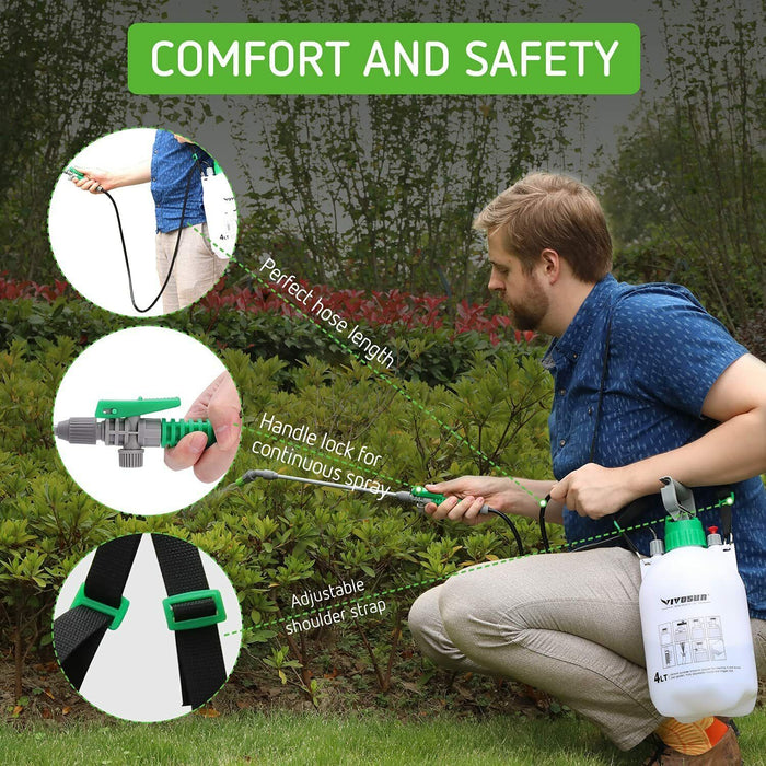 8L Pressure Sprayer Knapsack Portable Garden Yard Weed Pump Pesticide Chemical