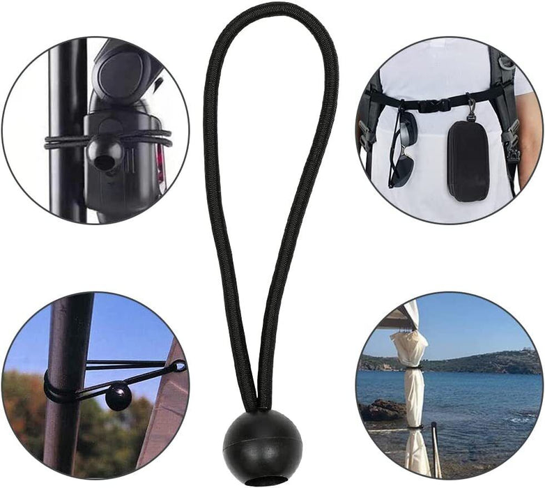 20PCS Tent Elastic Ball Bungee Bungie Cord Canopy Tarp Tie Down Belt Strap Bands