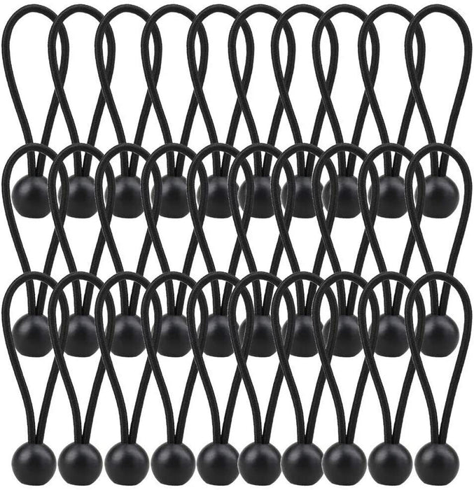 20PCS Tent Elastic Ball Bungee Bungie Cord Canopy Tarp Tie Down Belt Strap Bands