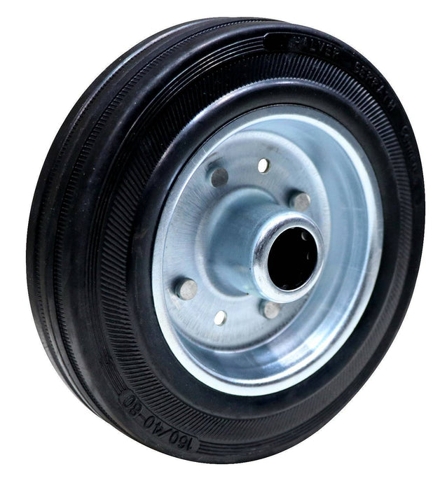 3/ 4/ 5 /6 / 7 /8 /10'' ROLLER BEARING SOLID RUBBER WHEEL STEEL RIM 12-20MM BORE - FISHER DISCOUNT