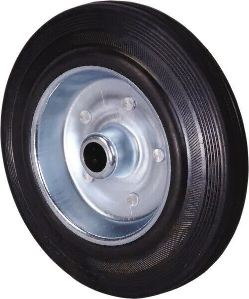 3/ 4/ 5 /6 / 7 /8 /10'' ROLLER BEARING SOLID RUBBER WHEEL STEEL RIM 12-20MM BORE - FISHER DISCOUNT