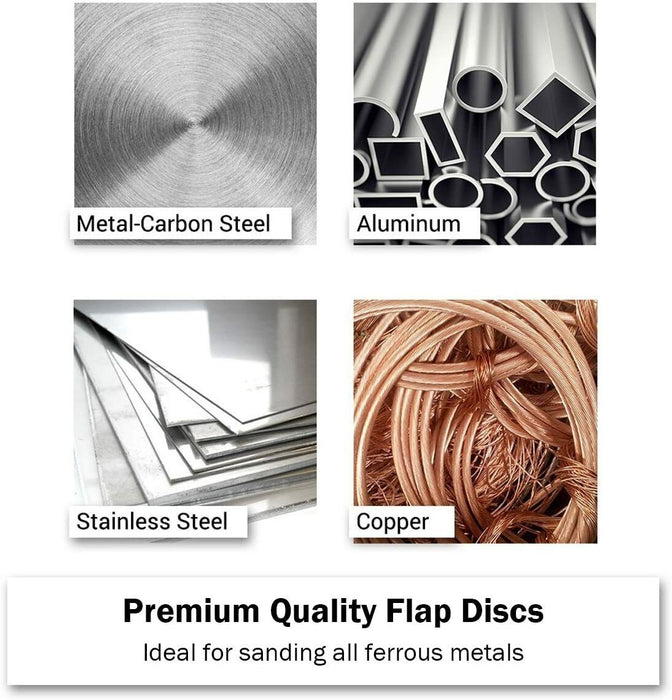 6Pcs Abrasive 4''100MM Metal Sanding Flap Disc Angle Grinder 40/80/100 Grit