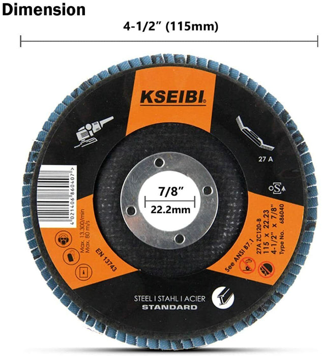 6Pcs Abrasive 4''100MM Metal Sanding Flap Disc Angle Grinder 40/80/100 Grit