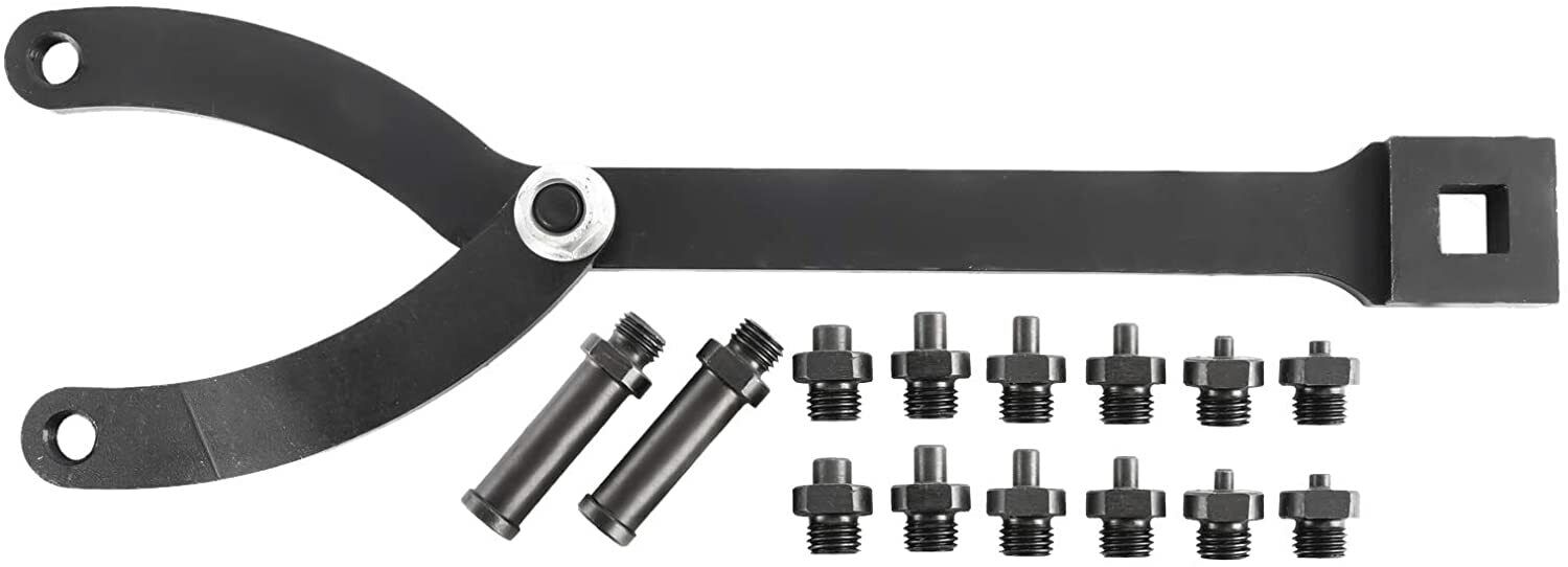 15PC 1/2" Dr Adjustable Variable Pin Spanner Wrench Tool Pulley Puller Remover