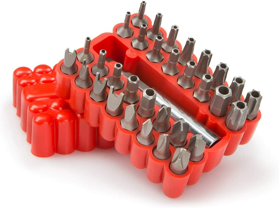 33 Pcs Security Bit Set Drill Star Hex Spanner Torx Screwdriver with Holder AU