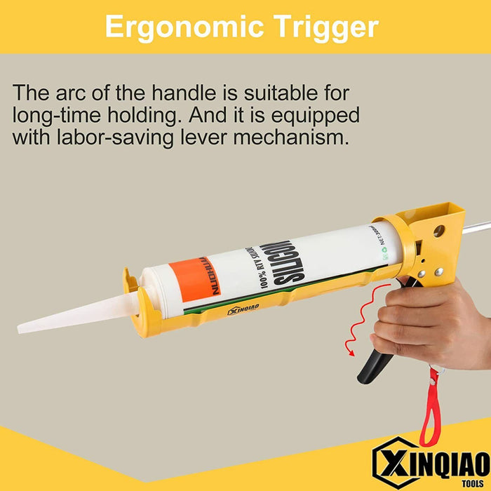 230mm HD Ratcheting Cradle Caulking Gun  Manual Cartridge Rotating Barrel