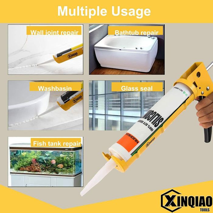 230mm HD Ratcheting Cradle Caulking Gun  Manual Cartridge Rotating Barrel