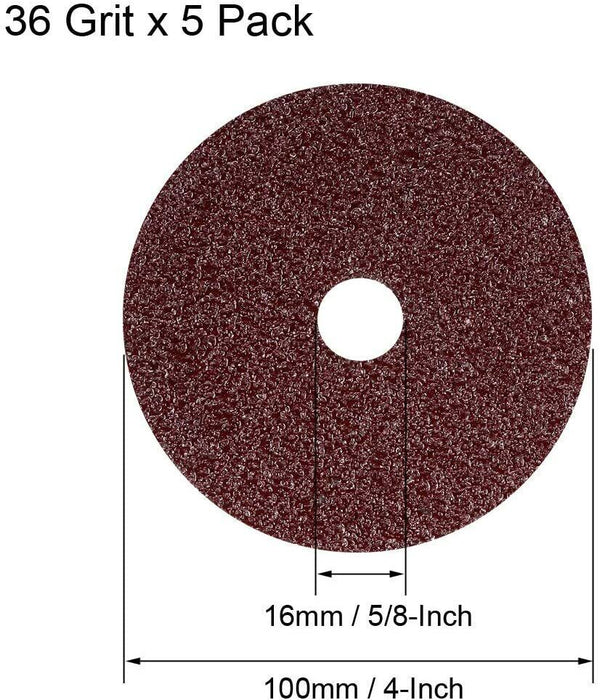 100/115/125MM RESIN FIBRE SANDING DISCALUMINIUM OXIDE 120, 100, 80, 40, 24# - FISHER DISCOUNT