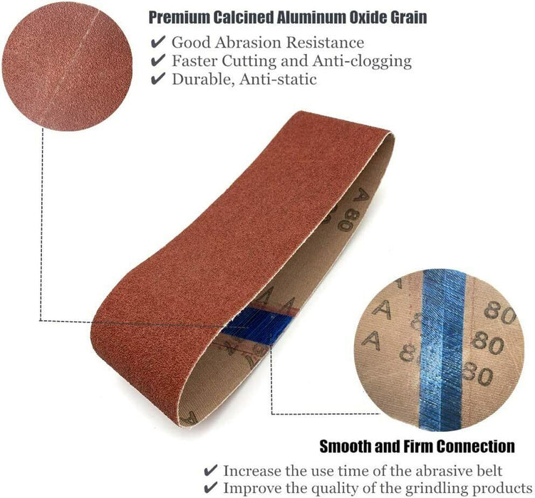 100mm X 610mm Sanding Belts 80 -120 Mixed Grit Heavy Duty Cloth Backed Belt