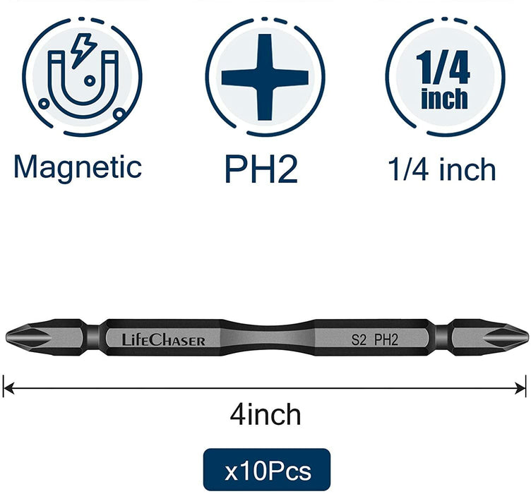 8PC #2 IMPACT TORSION PHILLIP POWER SUPABIT BITS  IMPACT DRIVERS 50/100/150mmL