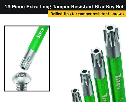 LONG ARM TAMPER PROOF STAR TORX ALLEN HEX KEY WRENCH HARDWARE HAND TOOL 9 PCS - FISHER DISCOUNT