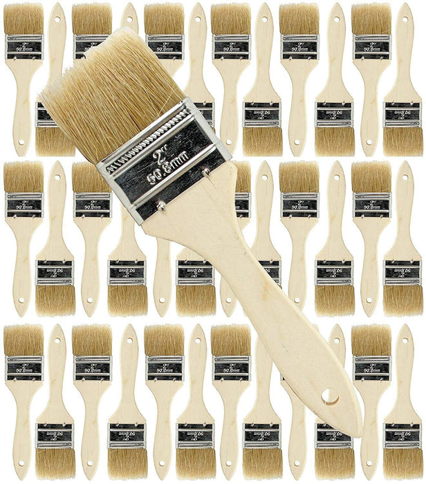 10x Large Flat Paint Brush Set Bristle Canvas Preparation Oil Acrylic Watercolor