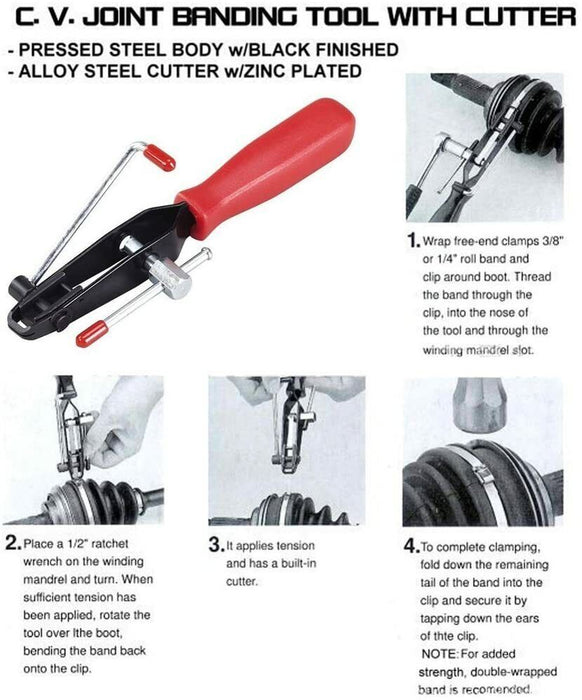 2Pcs CV Joint Boot Clamp Pliers Set Car Banding Tool Ear Type Install Kit Set AU