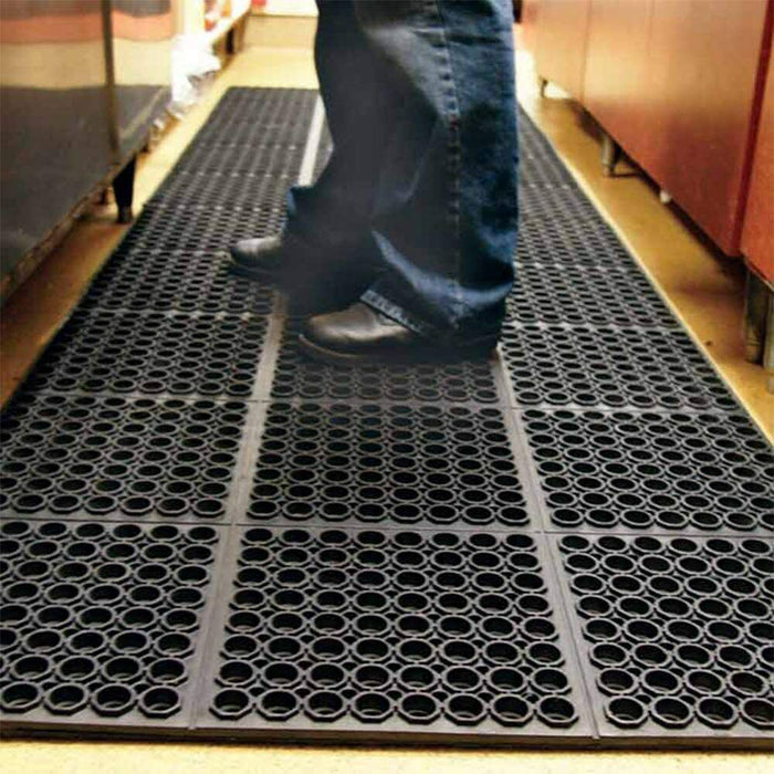 Rubber Floor Mat Non-Slip Anti-Fatigue (Black) 910 x 1520 x 13mm Ramp Mat / Rubb