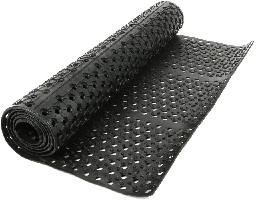 Rubber Floor Mat Non-Slip Anti-Fatigue (Black) 910 x 1520 x 13mm Ramp Mat / Rubb