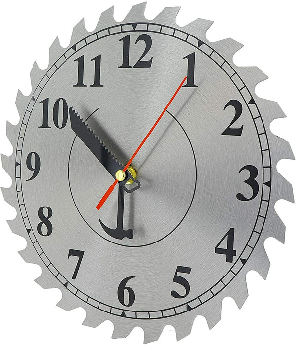 8" Wall Clock Circular Saw Steel Blade Tool Quartz Workshop House New Gift - FISHER DISCOUNT