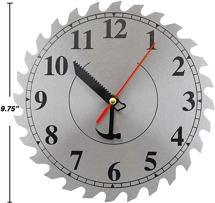 8" Wall Clock Circular Saw Steel Blade Tool Quartz Workshop House New Gift - FISHER DISCOUNT