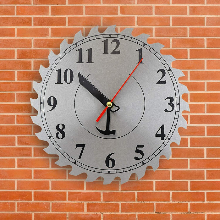 8" Wall Clock Circular Saw Steel Blade Tool Quartz Workshop House New Gift - FISHER DISCOUNT