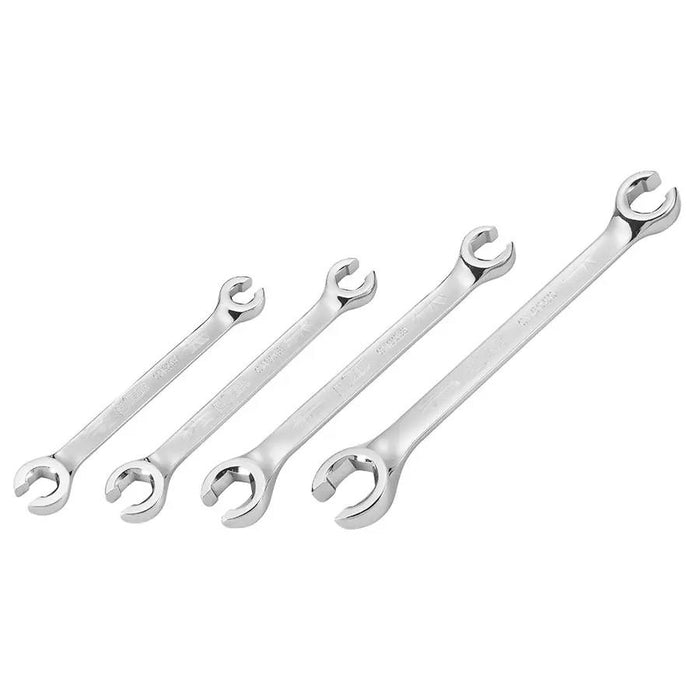 4pc Flare Nut Spanner set CR-V Polished Steel Hydraulic Brake Mechanic’s 8-14mm