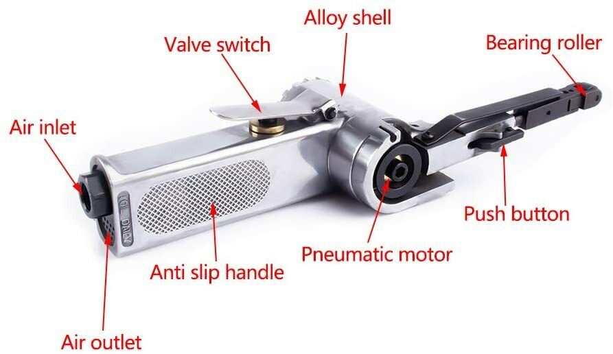 Popular Air Belt Sander Sanding Pneumatic Tool 10mm 330mm Polisher 16000rmp