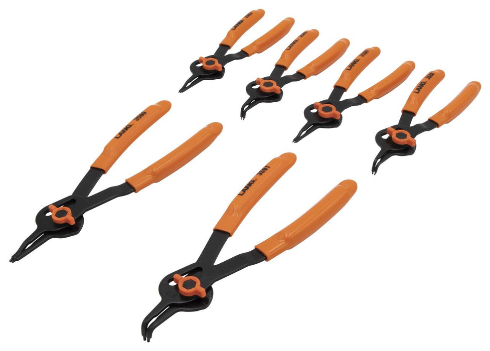 LANG 6 Piece Combinations InternalExternal Snap Ring Pliers LG3497