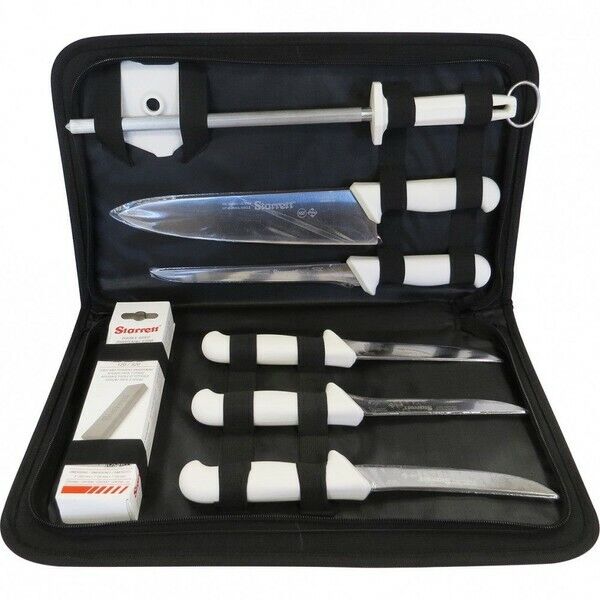 Starrett Professional Hunting & Fishing Knife Set in a Carry Case 8 Piece - FISHER DISCOUNT