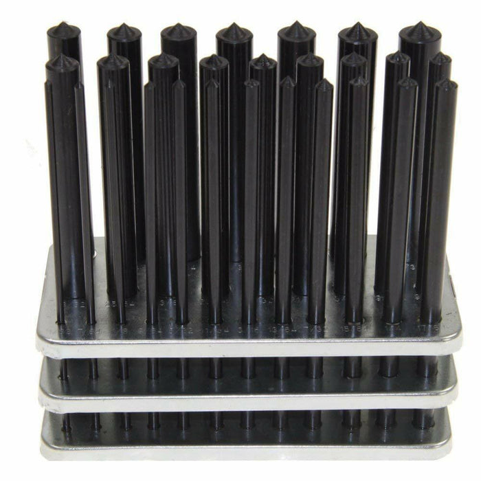 28pcs 3/32"-1/2"Transfer Punch Set Steel Toolmaker Machinist Thread Tool Kit Set