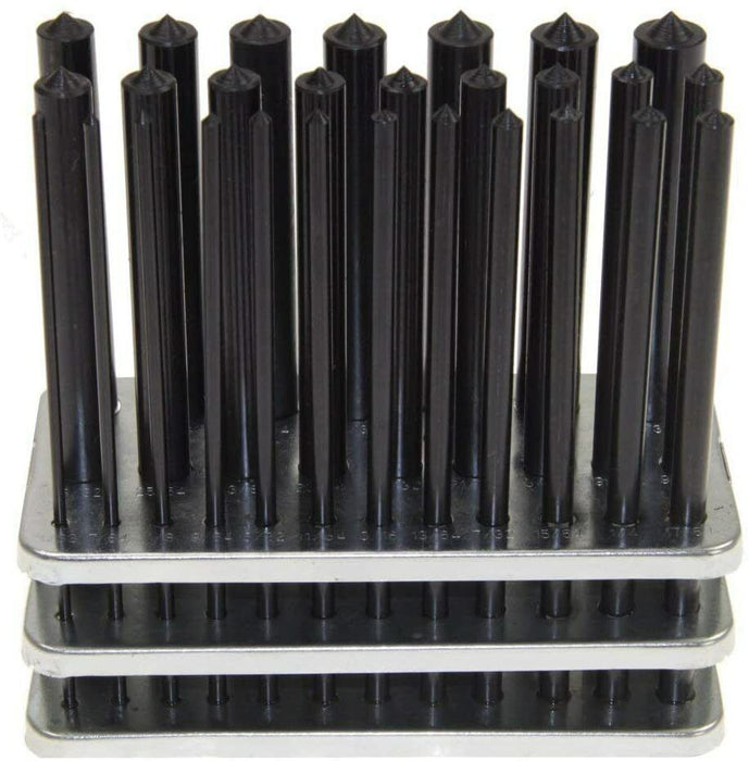 28pcs 3/32"-1/2"Transfer Punch Set Steel Toolmaker Machinist Thread Tool Kit Set