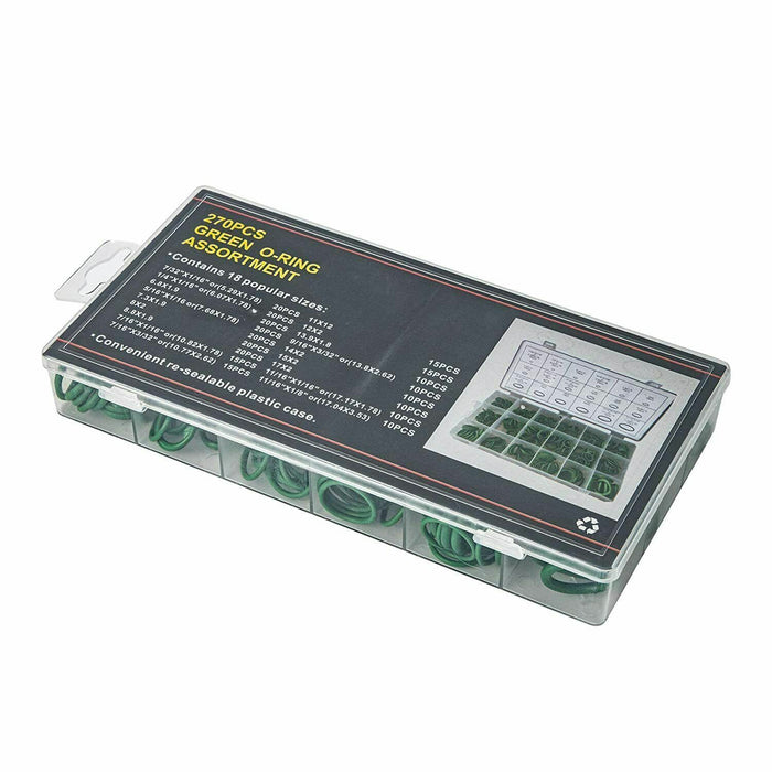 270Pc Rubber O Ring Kit Air Conditioning Assortment Grommet Rubber Ring 18 Sizes