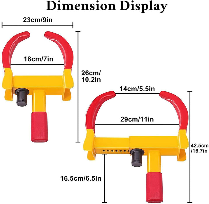 Heavy Duty Wheel Clamp Lock Vehicle Caravan Car Security Anti-theft 160-290MM