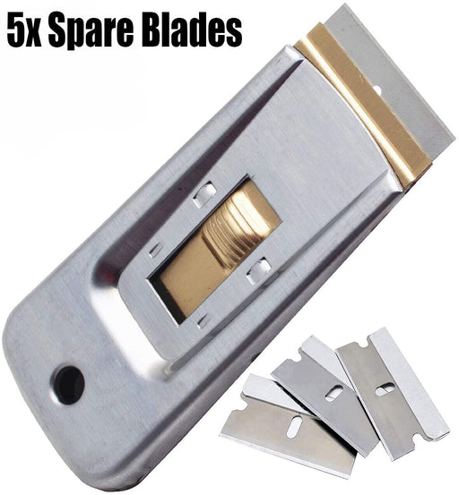 Safety Scraper Shower Glass Window Oven Glass Cooktop Includes 5x Spare Blades - FISHER DISCOUNT