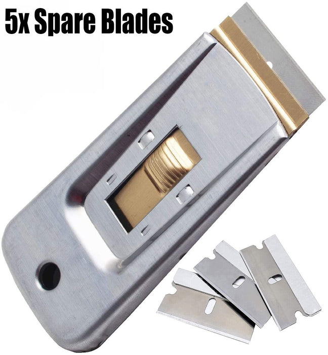 Safety Scraper Shower Glass Window Oven Glass Cooktop Includes 5x Spare Blades - FISHER DISCOUNT