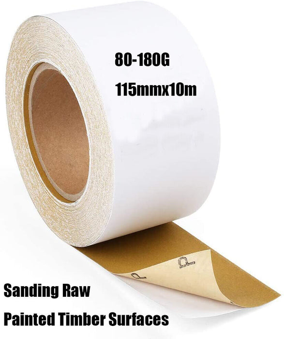 115mmx10m Abrasives White Non Clogging Sandpaper Rolls Woodworking 80-180G