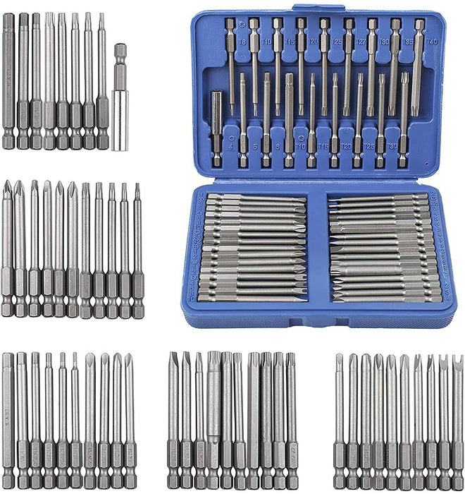 50PCS Extra Long Alloy Steel Screwdriver Bit Set Home Hand Tool Torx Star Hex