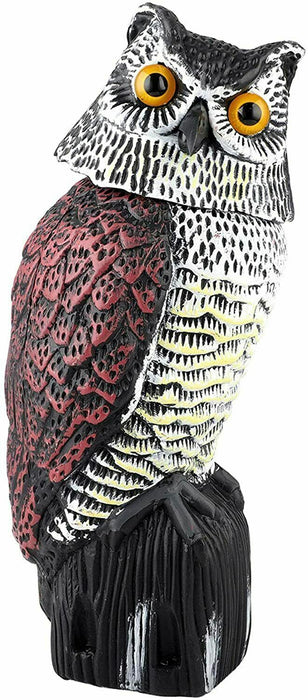 Scare Owl with Rotating Head Possum Rodent & Bird Pest garden Deterrent vegie