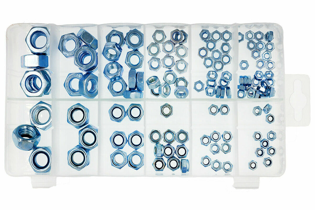 128 PC Metric Nylon Insert Lock Nut Assortment Industry Tool KIT M4-M12