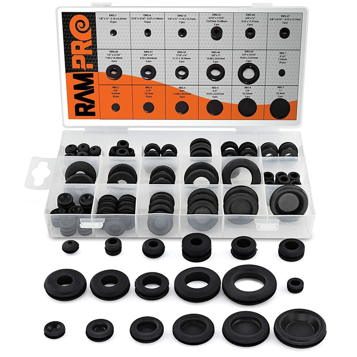 125 PIECE RUBBER GROMMET ASSORTMENT EUREKA GRAB KIT  (FD-GROMMET)