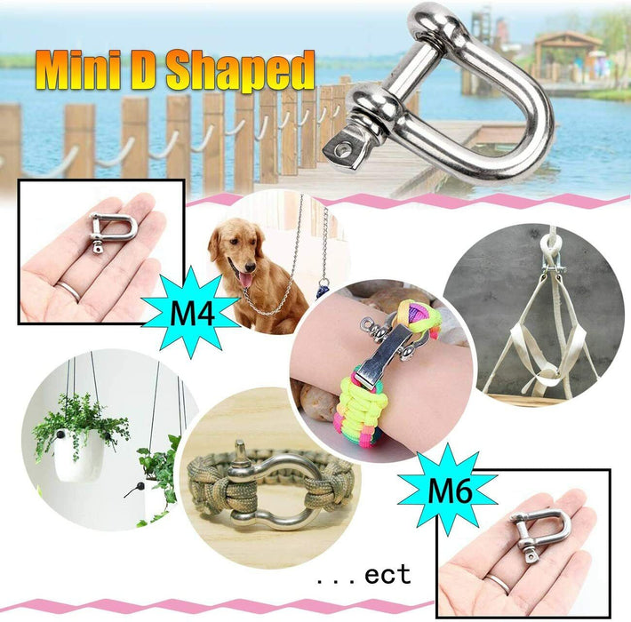 Grade 316 D Dee Shackles Stainless Steel Marine 4-12mm/180-1000kg AU STOCK