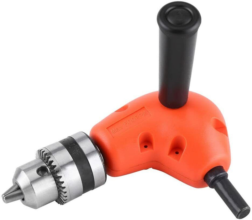 90° Degree Right Angle Drill Attachment  1/4" Drive Adapter With Chuck Key